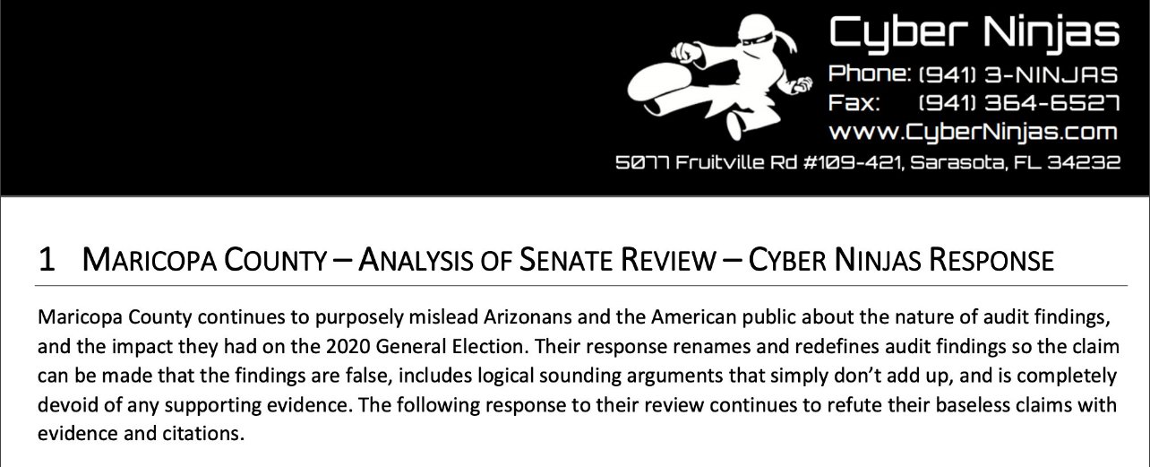 BREAKING: Cyber Ninjas Releases Response to Maricopa County's Audit Analysis -- Liz Harrington Points Out Damning Findings