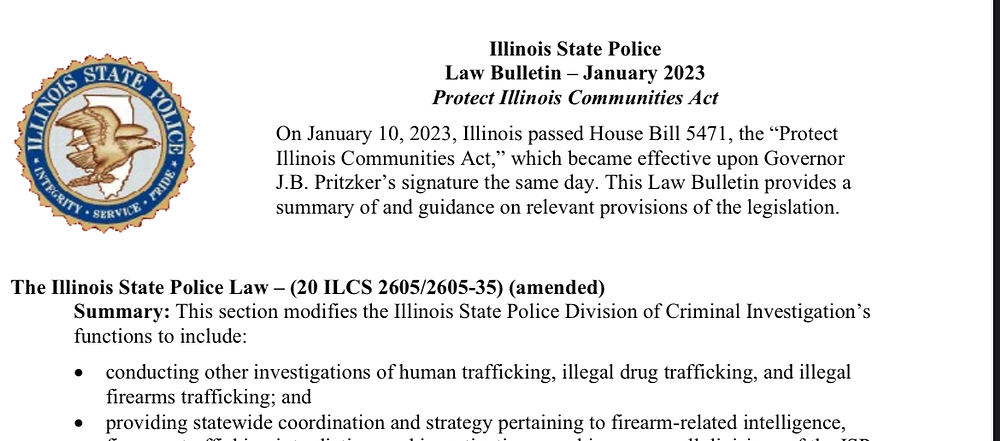 Breaking: Illinois State Police gun ban enforcement memo and major concerns